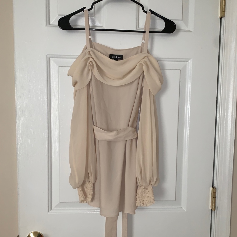 Bebe Cold Shoulder Long-Sleeve Blouse
